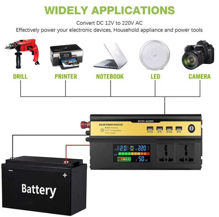 інвертор Solar12-220v, перетворювач напруги