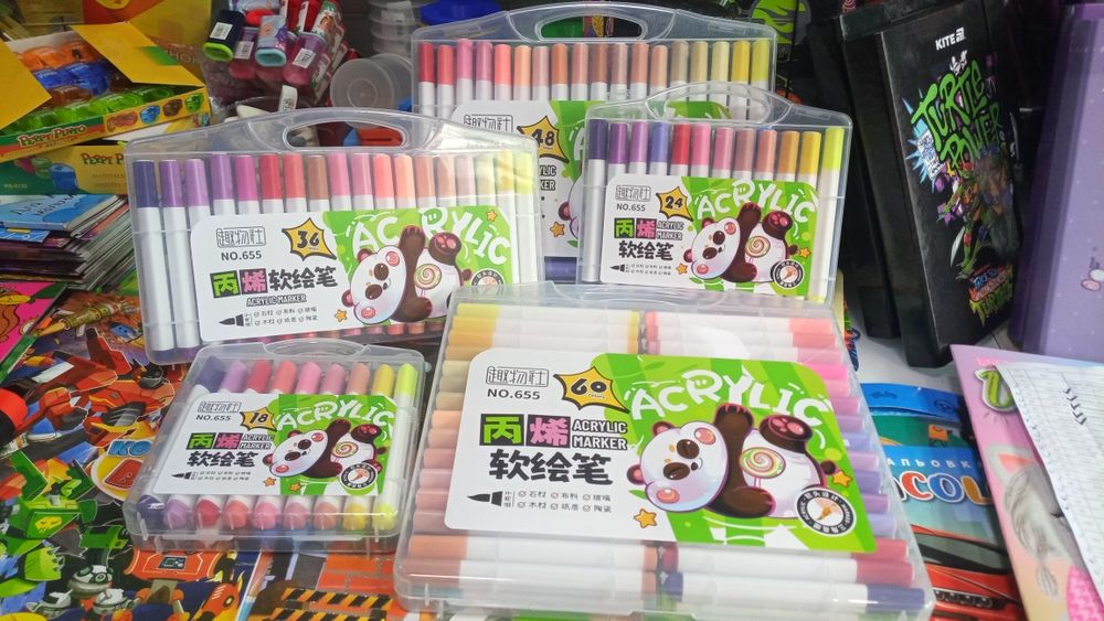 Високоякісні суперові акрилові маркери - пензлики 18/24/36/48/60 кол.