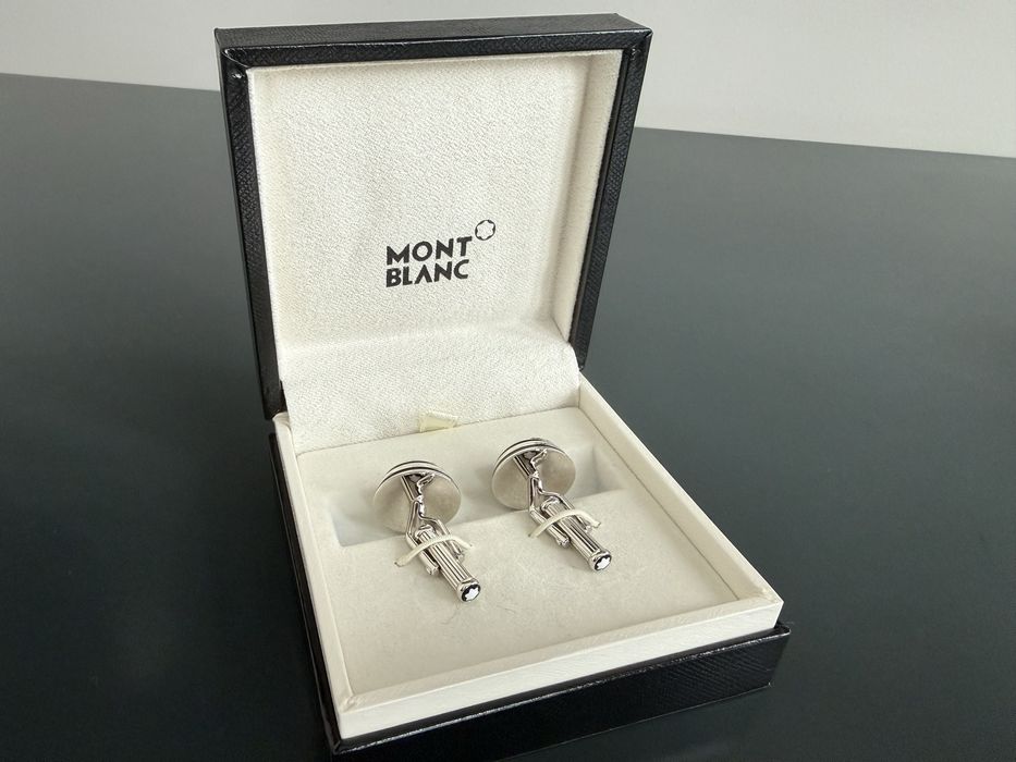 Оригінальні запонки Montblanc з чорними вставками /Нові/