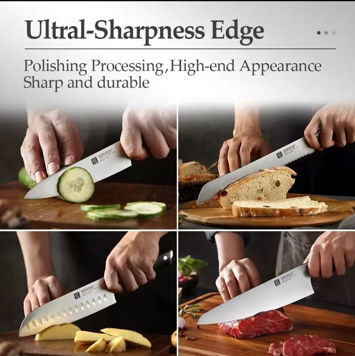 Набор премиум ножей Xinzuo + Подарки(нож, шеф-нож, подставка)