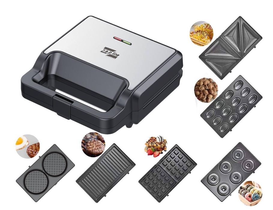 Гриль Вафельница 6в1 Zepline 812 2200WATT