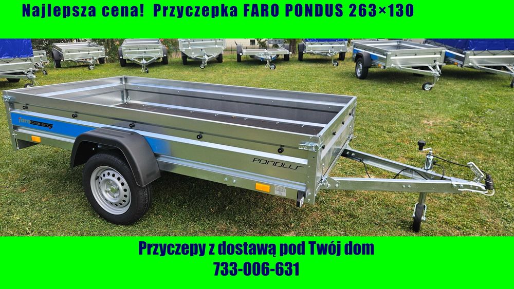 Nowa Przyczepa Lekka SAMOCHODOWA 750 DMC Faro Pondus ** 2630x1300
