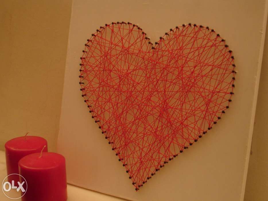 Quadro com pregos e linhas64552549579779123