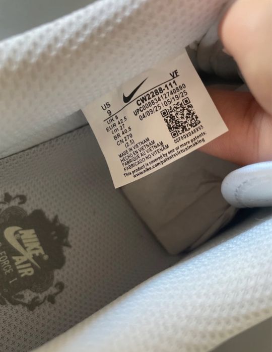 Męskie Nike air force 1 white rozmiar 42,5 nowe