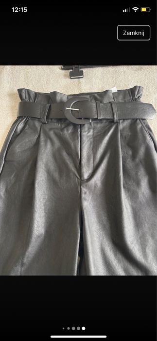 Spodnie ecoskora uniwersalne wysoki stan stradivarius w bdb stanie pas