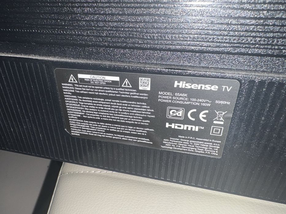 TV Hisense 65” 4K UHD – Modelo 65A6K (VIDAA Smart TV)