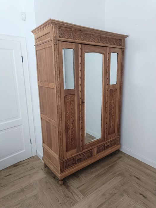 Stara dębowa szafa antyk lite drewno