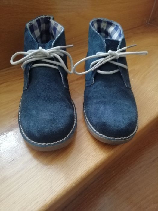 Botas elegantes de camurça azuis