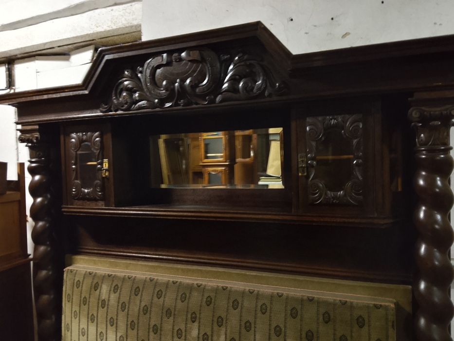Antyk niespotykany kanapa -witryna-bufet-barek gdański debowy. jedny