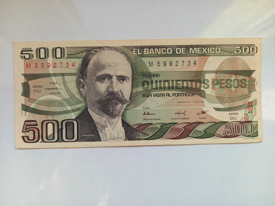 Banknot banknoty 3 Pesos Kuba 500 Pesos Mexico 2 szt.