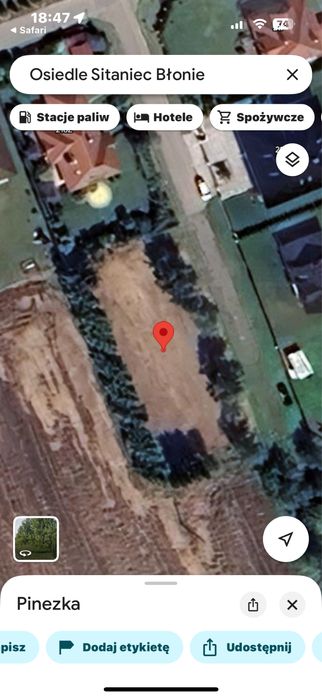 Działka Sitaniec Błonie 1250m2