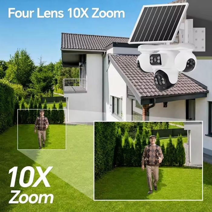 Camara Solar 4G 8K 4 Camaras PTZ