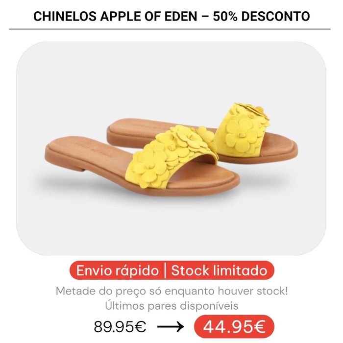 50% Desconto - Chinelo Apple of Eden Shoes