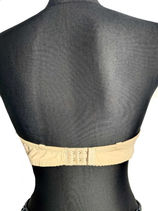 Elegancki beżowy biustonosz stanik z koronką r. 90C