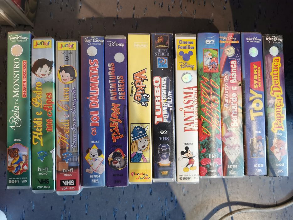 Cassetes VHS Disney, Rua Sésamo Tom & Jerry, Loonney tunes, Pokemon, e