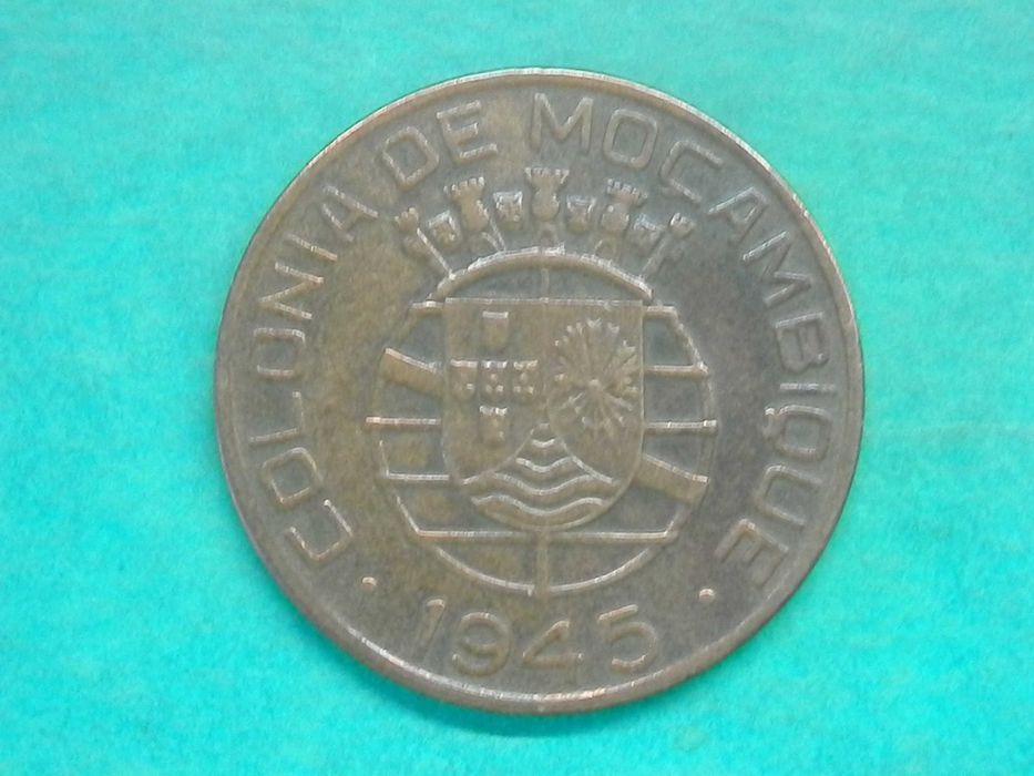 1138 - Moçamb: 1 escudo 1945 bronze, por 8,00