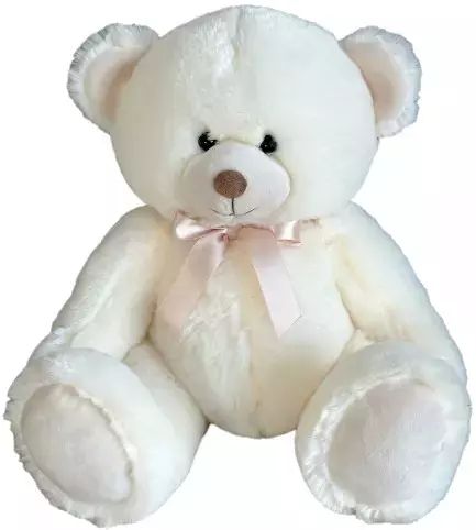 Maskotka Miś Kremowy z kokardą DUBI - 30cm. Dubi. Nowy Produkt