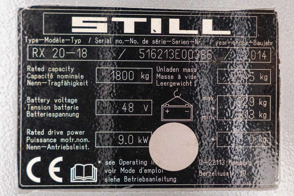 Empilhador elétrico Still RX20-18 1.800 kg | usado