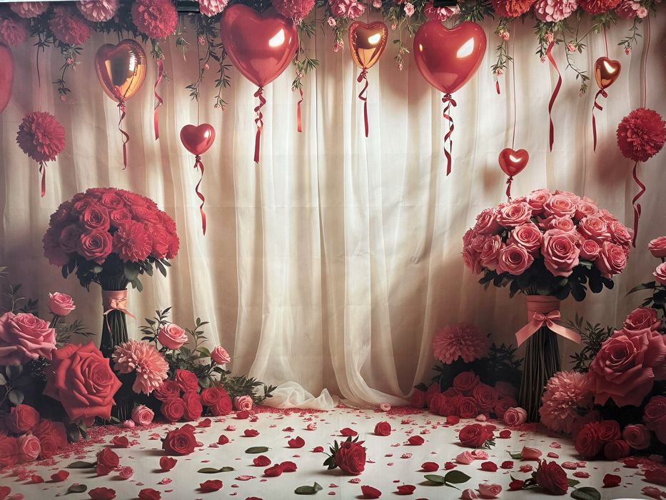 Tło fotograficzne walentynkowe 180x240 cm sesja pary