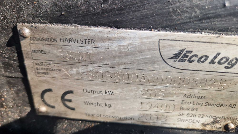 Harwester Harvester Eco Log 580 D z 2013r koło 710/45r26,5 buggy wał