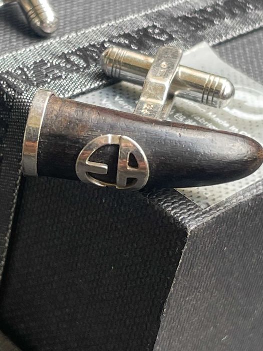 BOTÕES DE PUNHO PRATA EMPORIO ARMANI - ORIGINAIS NA EMBALAGEM