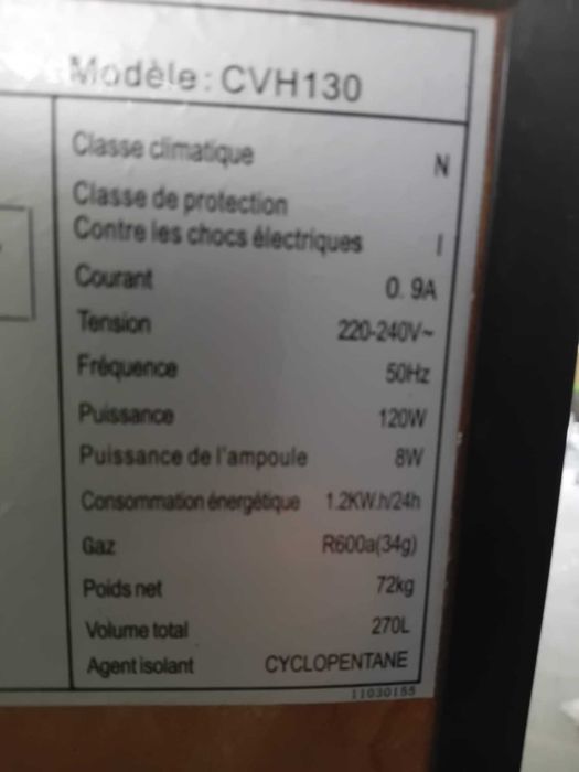 Cave de Vinhos La Sommelière CVH130 - 127 Garrafas / 270L - A Funcionar