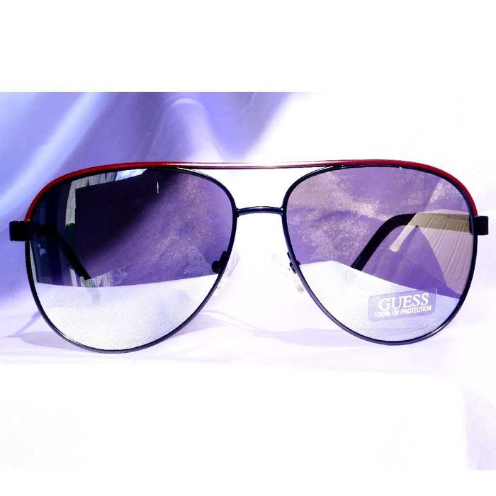 Okulary GUESS GF0172  czarne czerwone aviatory polaryzacja sunglasses pilotki Cena Producenta: 980 PLN
