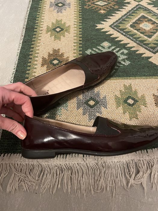Buty skórzane bordowe 37rozm.