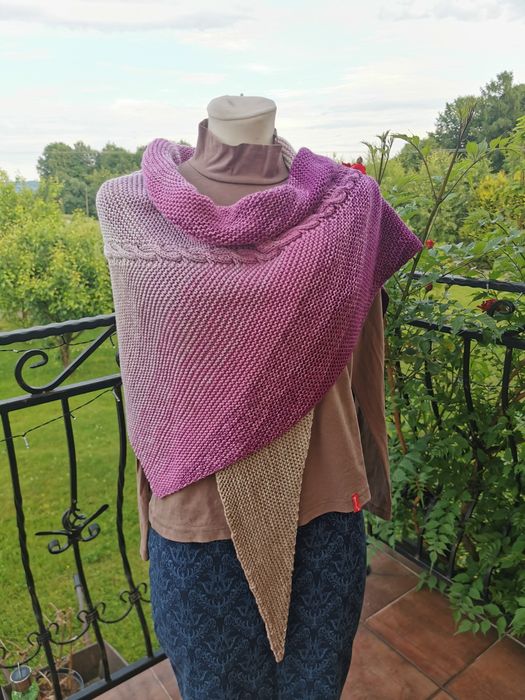 Chusta Strzałka dwustronna z wełny merino