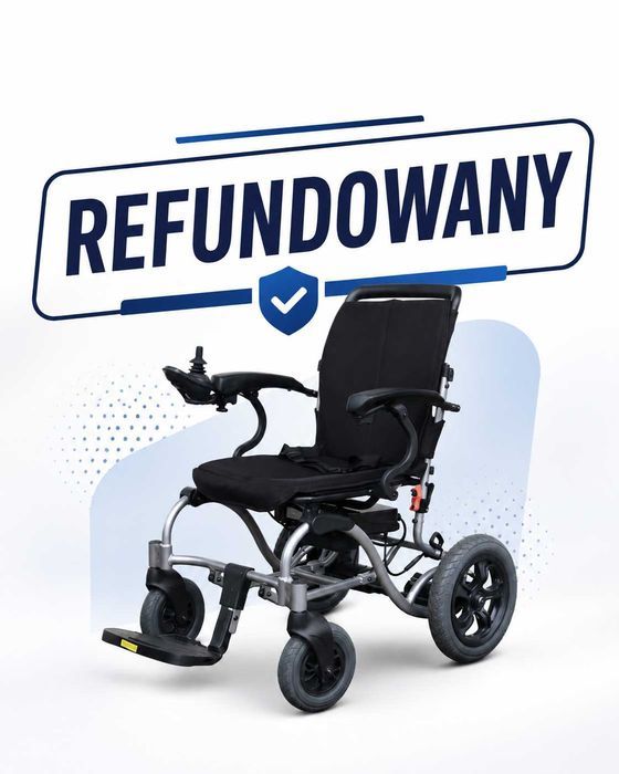 Wózek inwalidzki elektryczny składany, lekki, wyjmowana Bateriia - Medilife Go Czarny ZA DARMO Refundowany 100% - Mobimed.com.pl