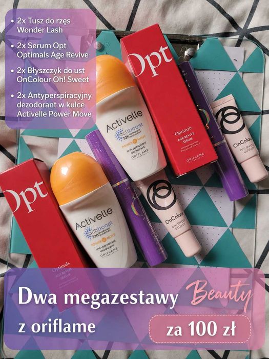 Oriflame zestaw 8 szt. Wonder Lash + Optimals + Activelle + OnColour