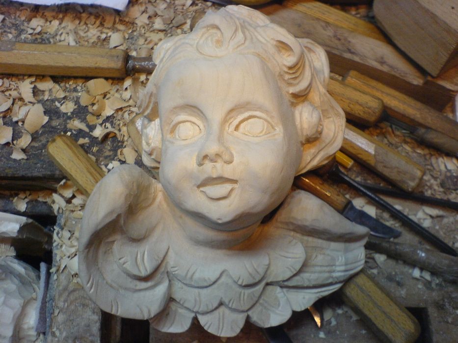 Aniołki drewniane putta