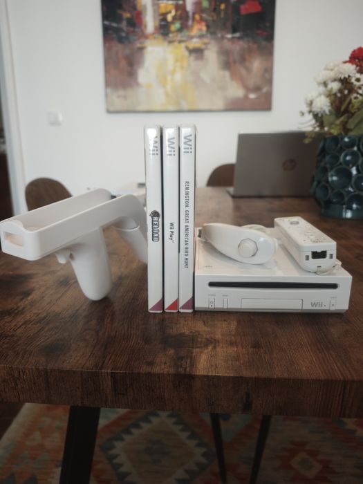 Wii Branca com jogos e Pistola