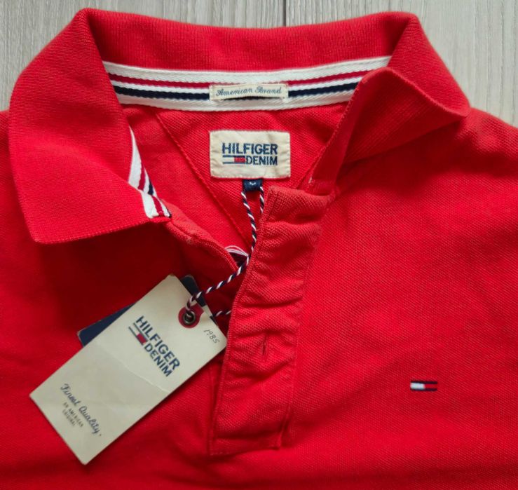 Tommy Hilfiger Polo Czerwone M , Bawełna , Nowe , Metki
