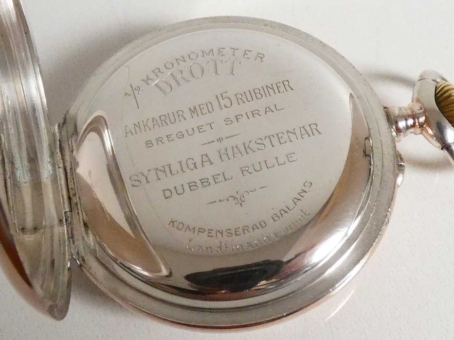 Zegarek kieszonkowy Drott w srebrnej kopercie