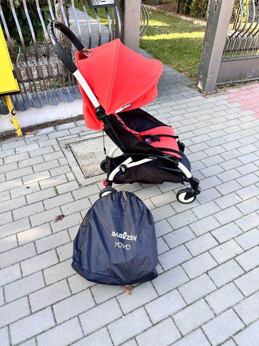 Wózek Babyzen Yoyo 2 spacerówka 6m+ i gondola 0m+ zestaw czerwony 2w1