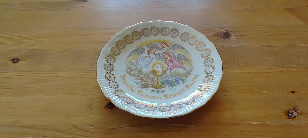 Talerz Porcelana, Wałbrzych, Pamiątka I Komuni Świętej, PRL