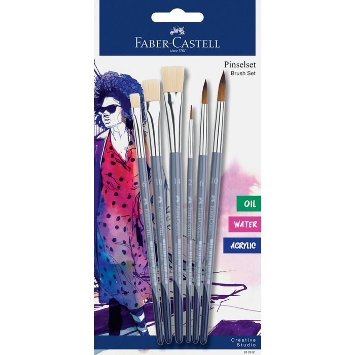 Zestaw Pędzelków Kreatywnych Faber-Castell 6 Szt. Faber-Castell Nowa Nieużywana