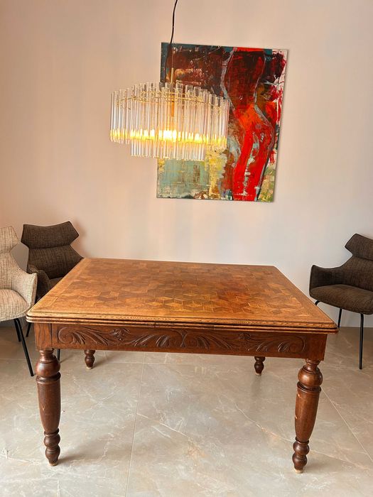 stół drewaniany styl artdeco 130m plus 100m