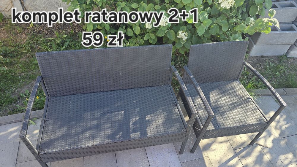 Ratanowy komplet 2+1