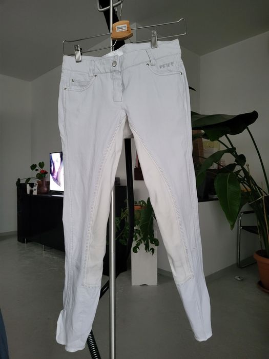 Konkursowe biale  bryczesy pfiff 38