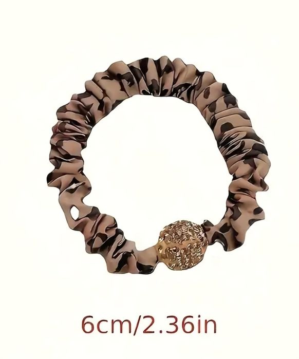 Gumki do włosów Scrunchie Zestaw 4 sztuk Panterka