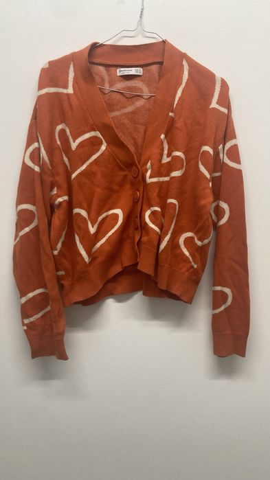 Cardigan Laranja com Corações