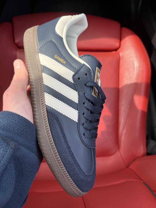 (ОПЛАТА ПІСЛЯ ОГЛЯДУ)Adidas Samba Blue White Адідас Самба Синьо-білі