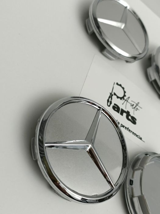 Centros de jante Mercedes 75mm cinzentos