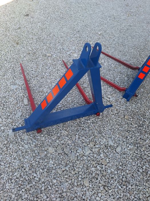 Widły do bel na tył ciągnika, do przewozu balotów na tuz zęby kute