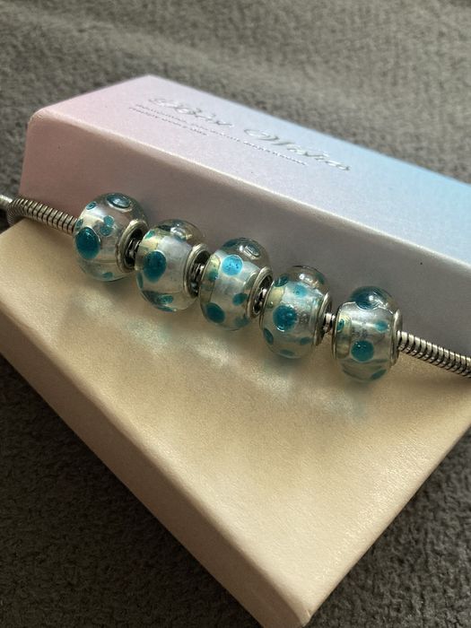 Nowy charms szklany w stylu murano