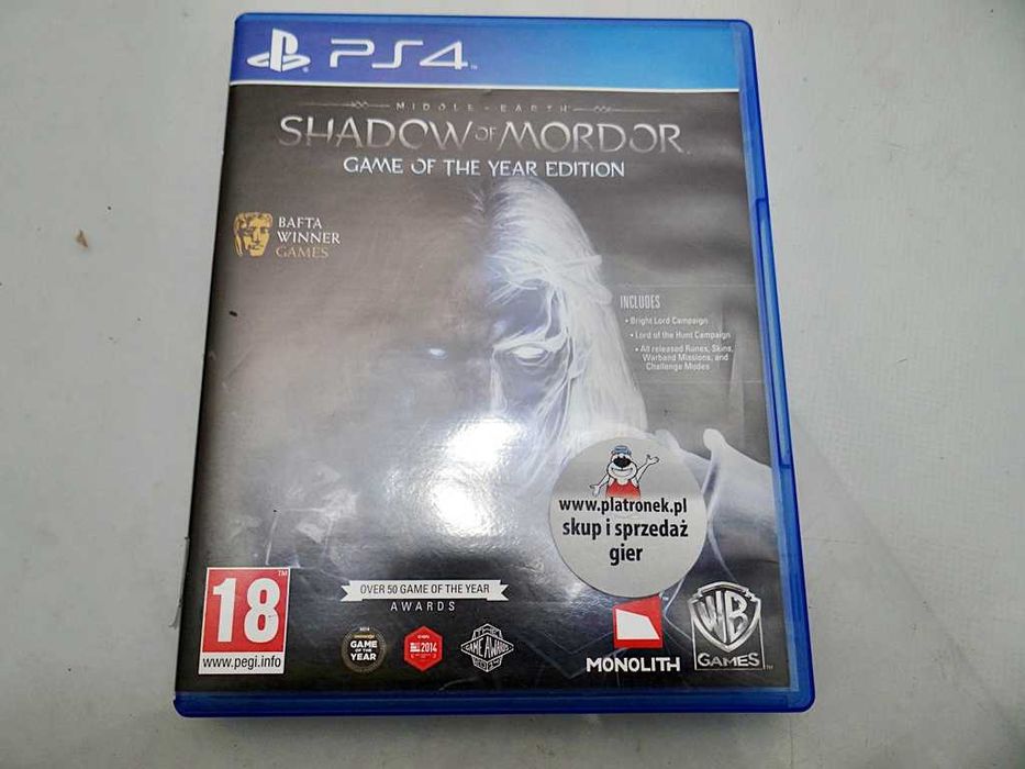 Shadow of Mordor - GOTY PlayStation 4 (PS4) pudełkowa
