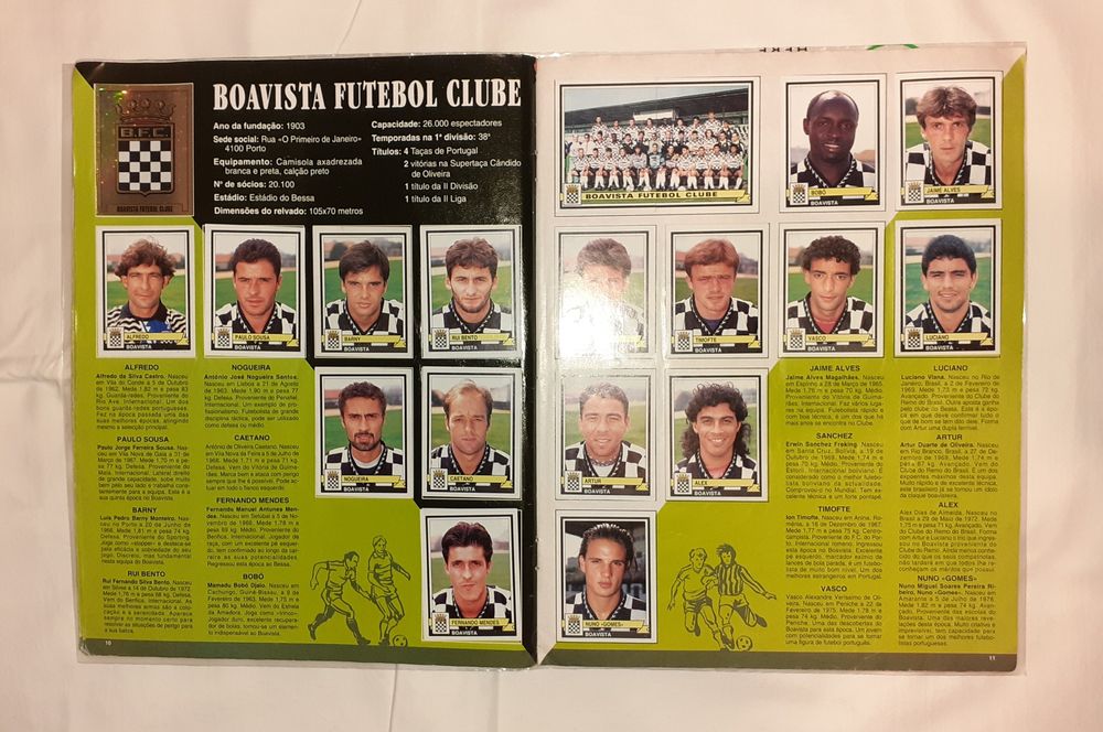 Caderneta Completa Futebol 94-95 Estrelas do Campeonato - Panini