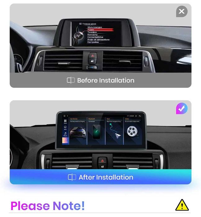 Rádio Android BMW Serie 3/4 F30 F31 Carplay GPS 4/64GB 4G 8-core NOVO